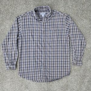 Vintage Carhartt Flannel Plaid Button Up Shirt Double Pockets S217DKT Mens Large